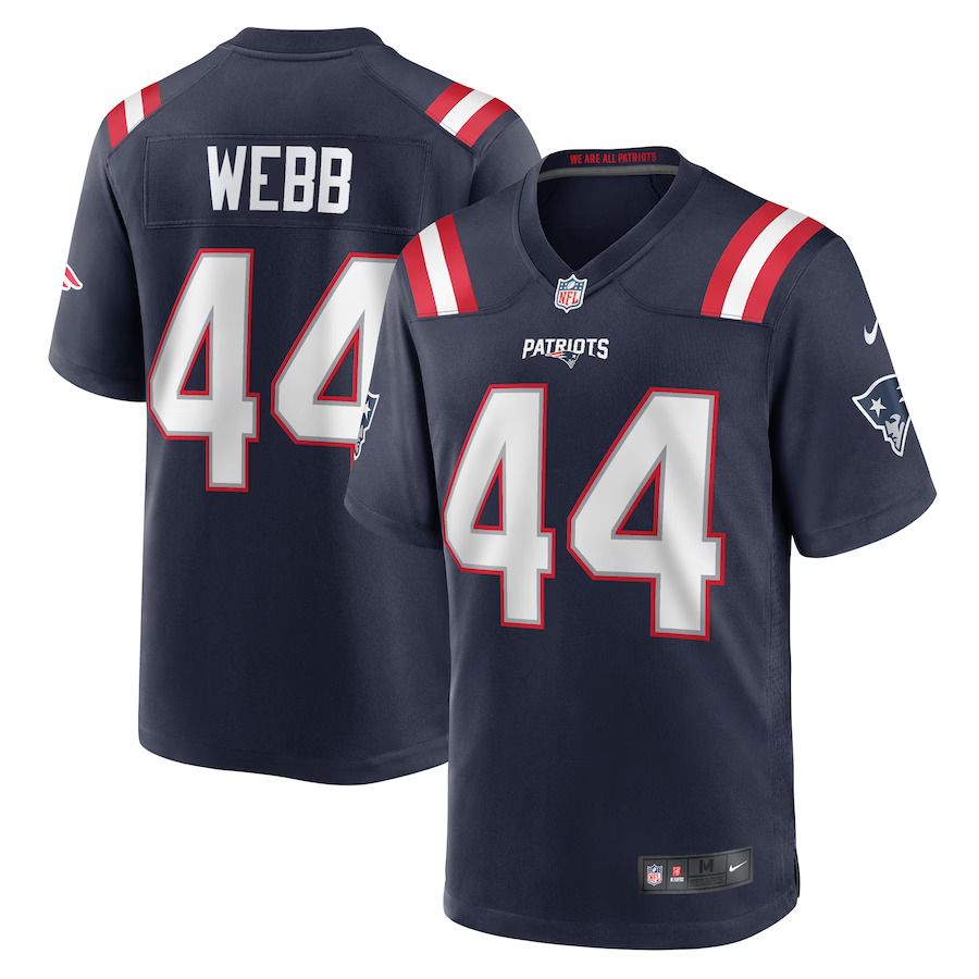 Men New England Patriots #44 Raleigh Webb Nike Navy Home Game Player NFL Jersey->new england patriots->NFL Jersey